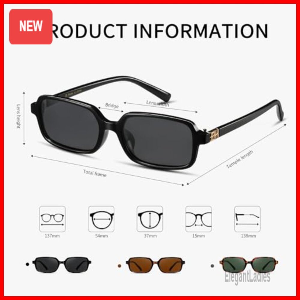 Polarized Rectangular Sunglasses 3-Pack UV400 Pro… - image 5